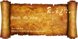 Redl Áhim névjegykártya